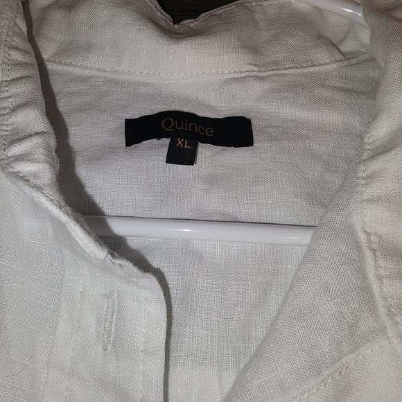 Quince 100% European Linen Long Sleeve Shirt NWT White XL - Picture 5 of 7